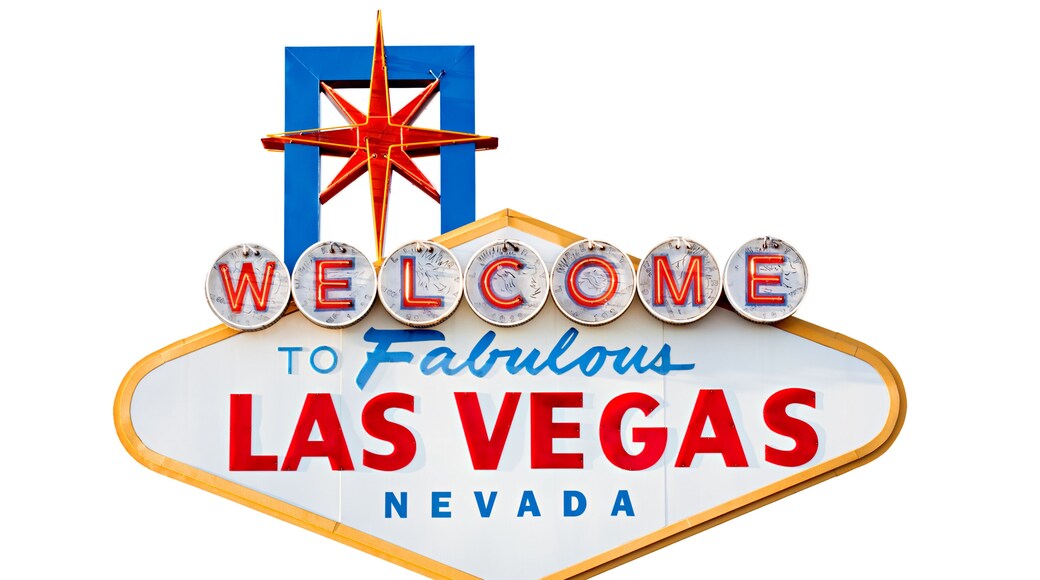 las vegas sign isolated on white - welcome to las vegas