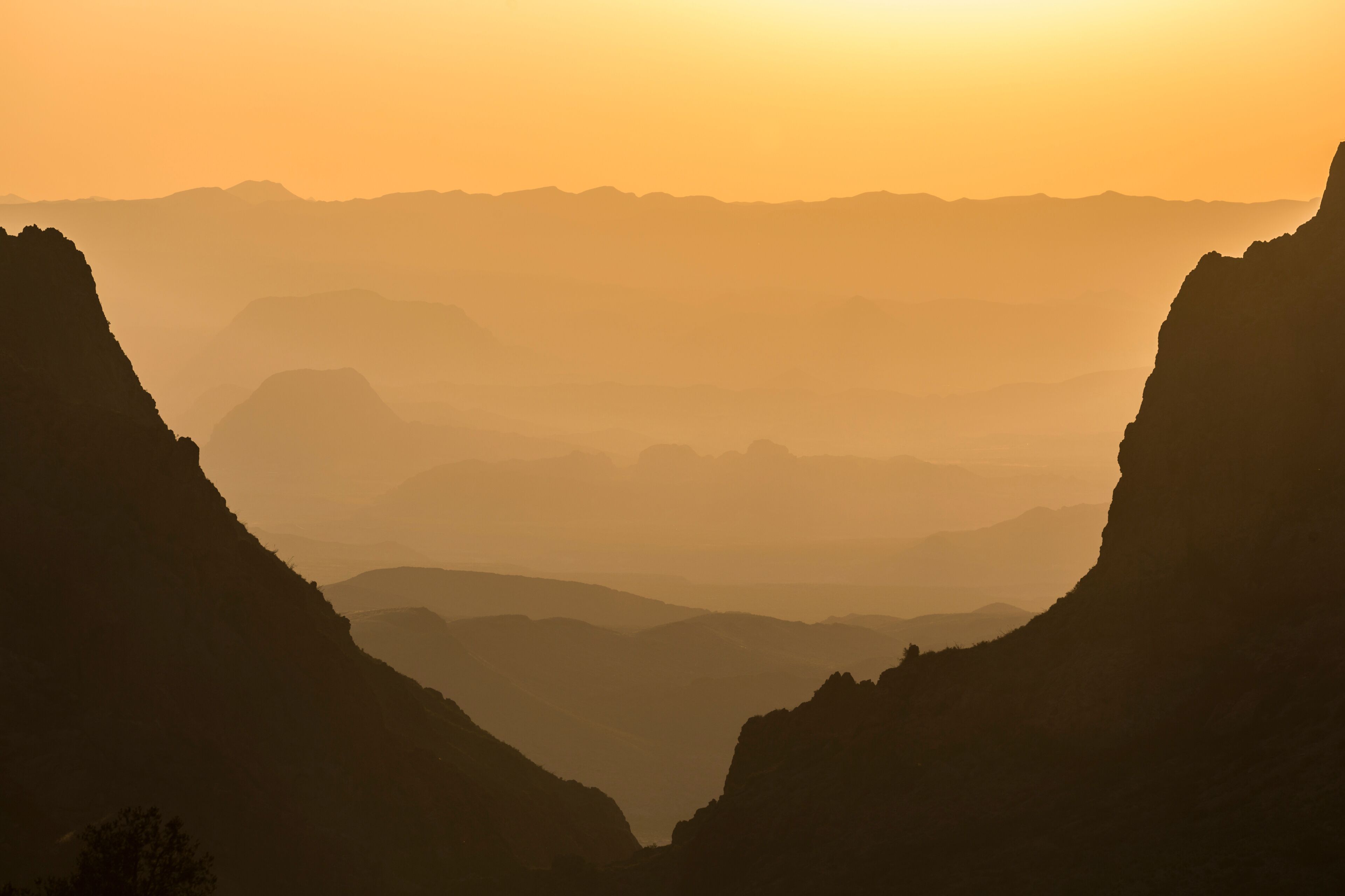 Sunset at The Window in Big Bend National Park in Texas.