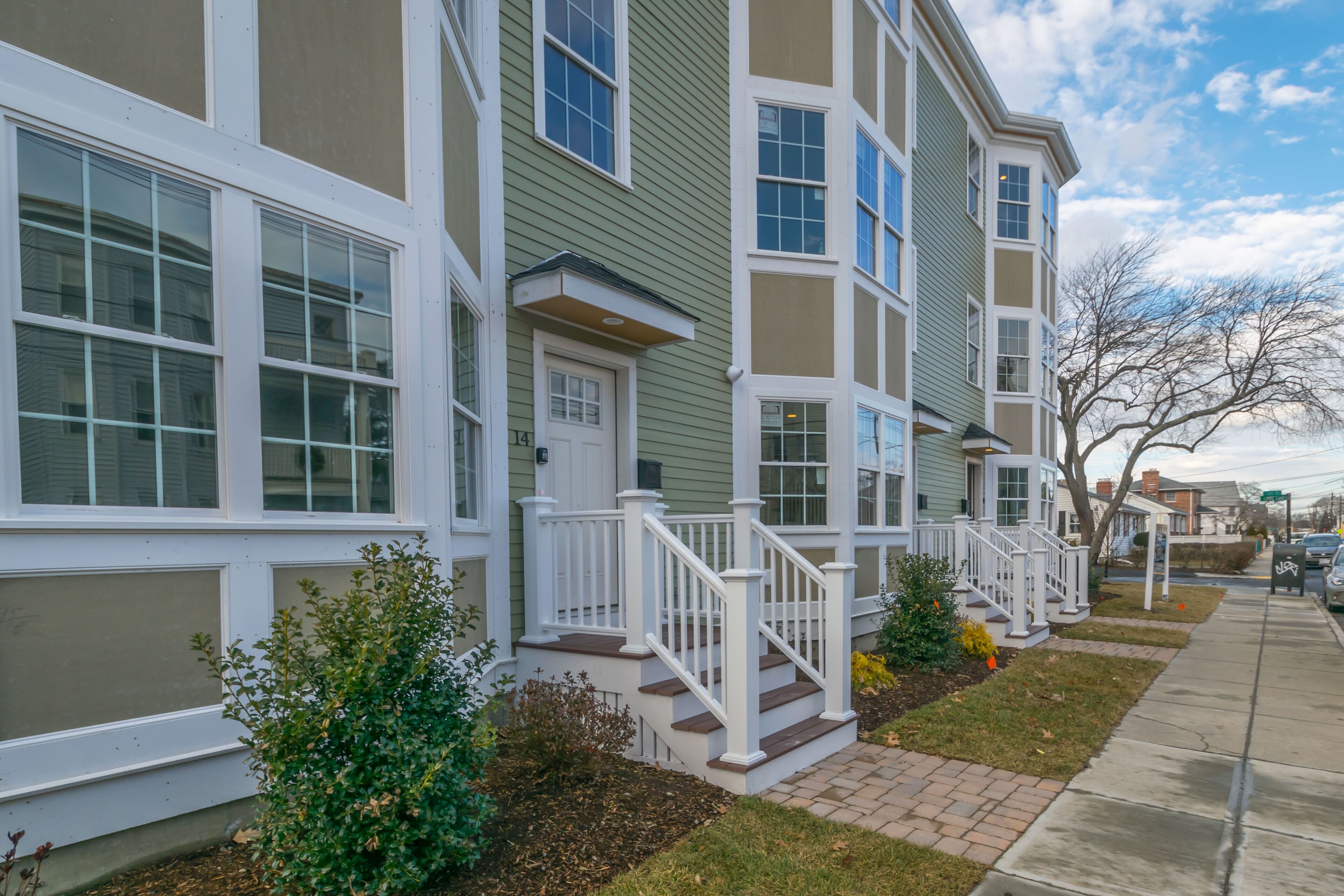 Rows of condos in the Allston Brighton neighborhood of Boston