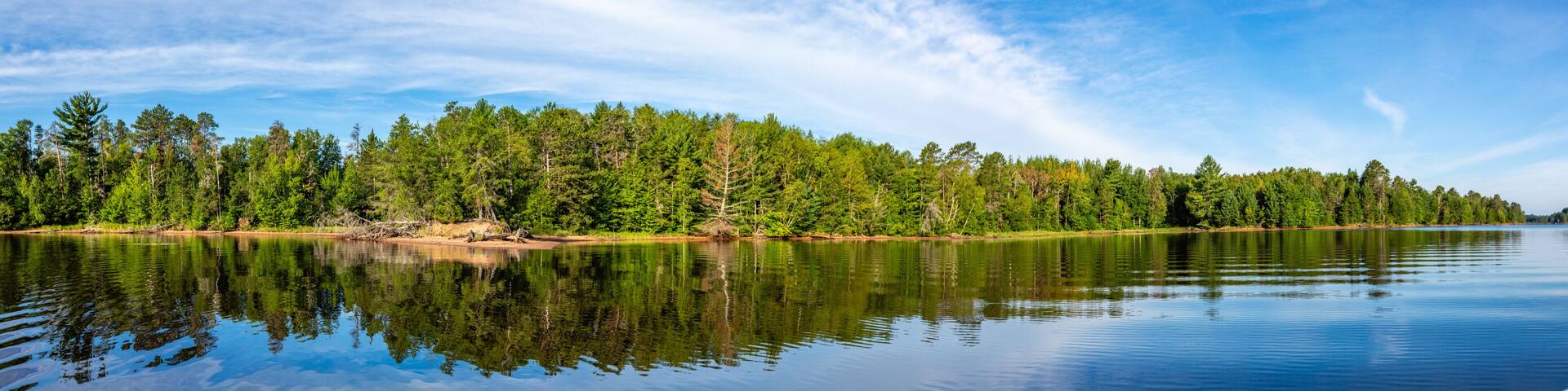 Lake Nokomis in Tomahawk, Wisconsin in the summer