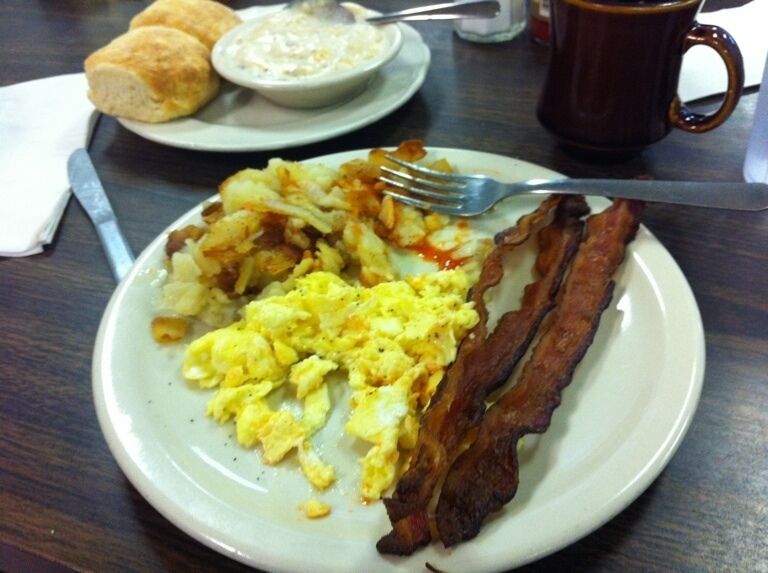 Business breakfast with the boy