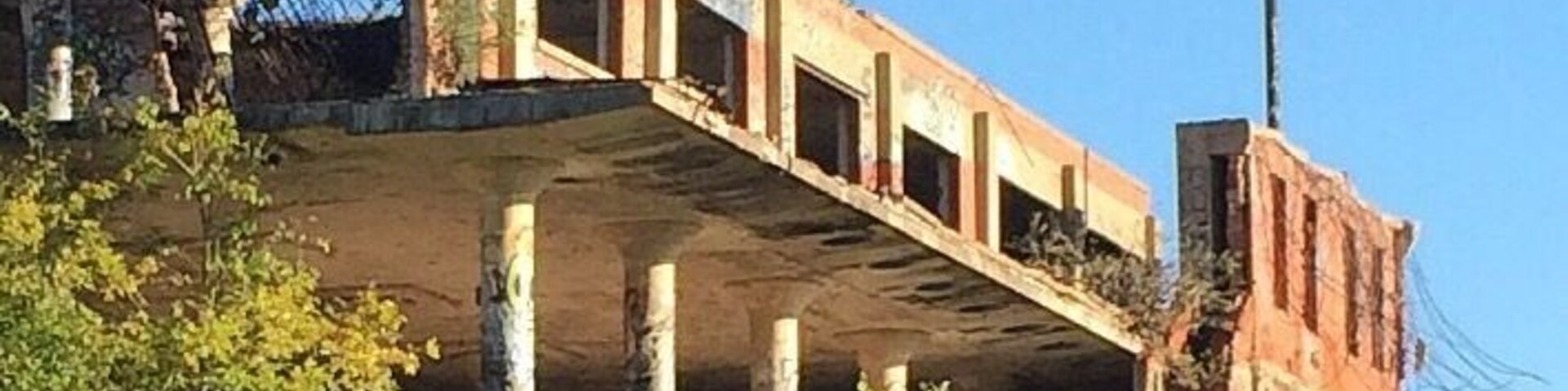 Crumbling building near the Stockyards in Fort Worth, Texas