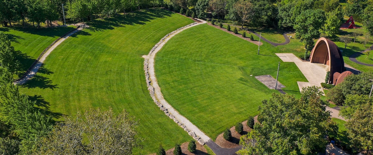 Aerial photos of the Amphitheater at Stubbs park Centerville Oio