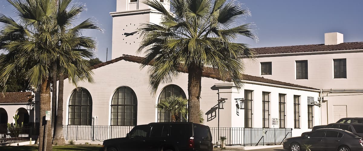 Fullerton Police Station (Old City Hall) - Spanish colonial revival classic architecture; Shutterstock ID 19508611