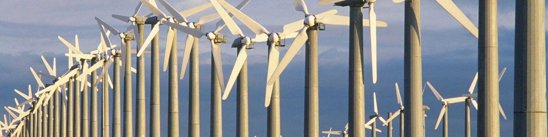 USA, California, Tracy, wind turbines,