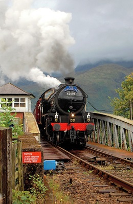'The Jacobite' steam engine, pulling the Fort William to Mallaig train along the line made famous in the 'Harry Potter' film series. Extremely popular of course so you will need to book your trip very early!