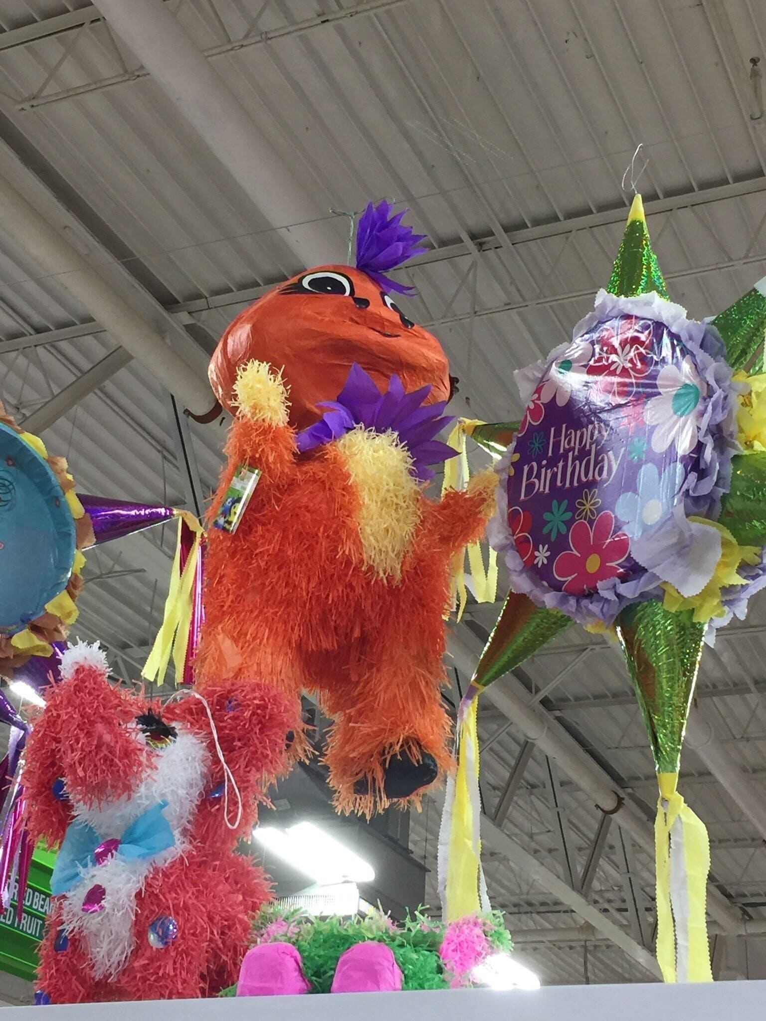 It's always nice when one can get party favors and inexpensive fruits and vegetables under one roof.