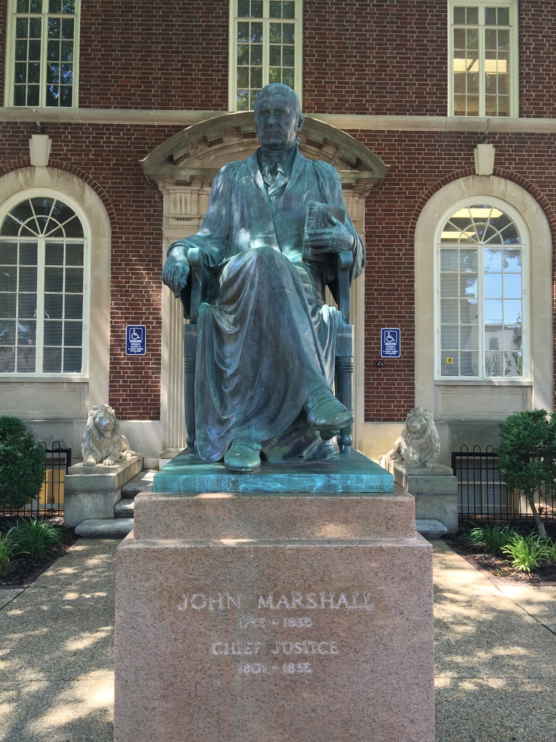 Statue of John Marshall outside the Circuit Court in Warrenton, Virginia.