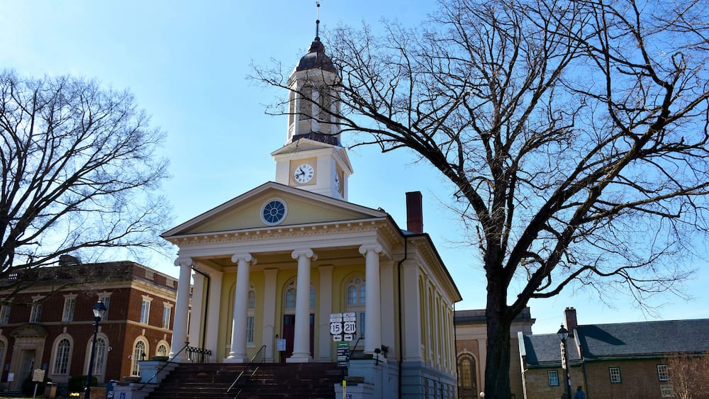 Historic Courthouse in Old Town, Warrenton, Virginia, USA