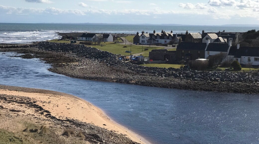 Looking over the harbour from golf club car park
