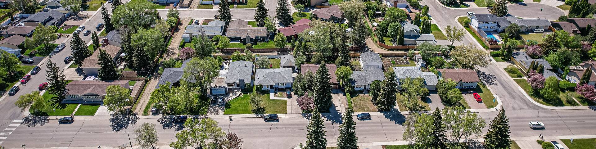 Aerial of the College Park neighborhood in Saskatoon