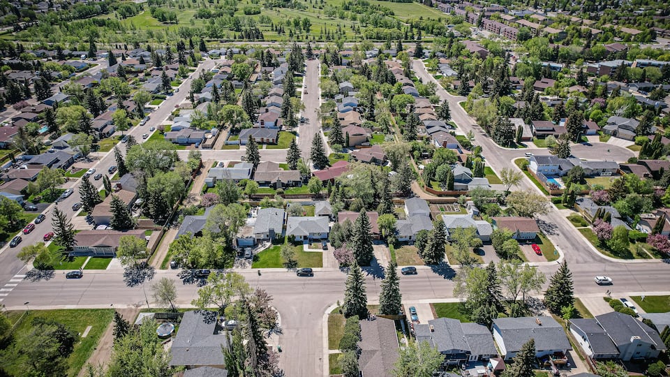 Aerial of the College Park neighborhood in Saskatoon