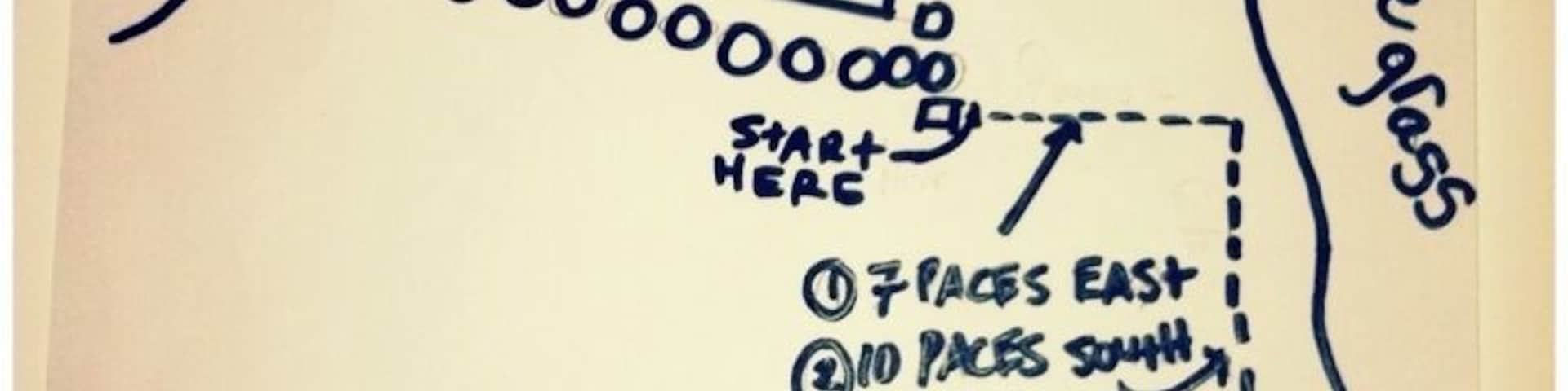 For hot, hungry Trovers who have forgotten their wallets at home on a summer day... Follow this map to more than a message in a bottle buried beneath a "trover" marked gift of the sea. Leave a comment if you find it!
