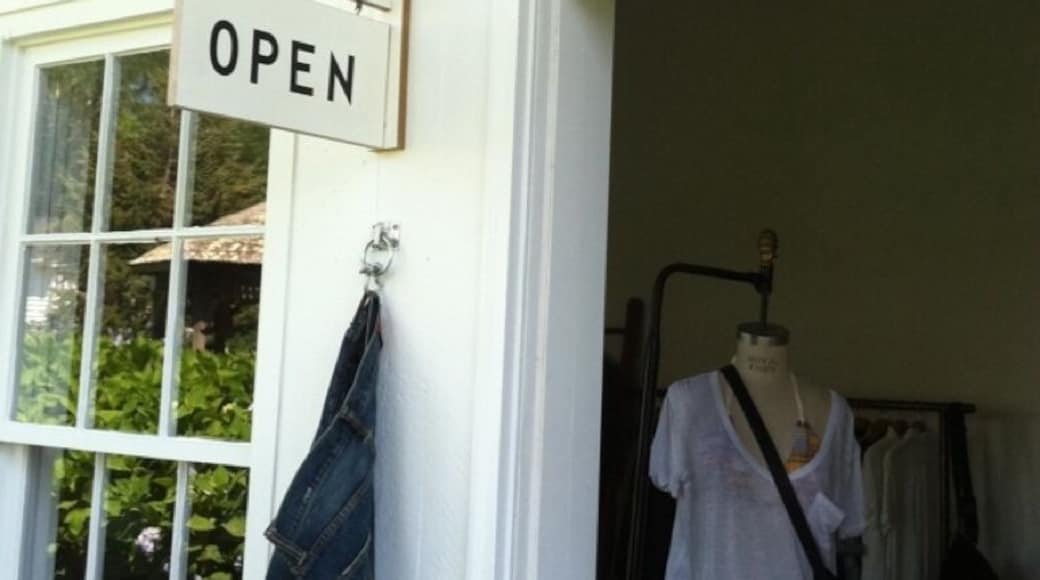 One of those minimalist stores where every item is hand picked and cool. Casual elegance (read pricey). Mainly solid, neutral colors. Also find leather bags, leather flops, and unique awesome jewelry - like a chunky 24k skull and crossbones ring or tooth pendant (choose from 3 shades of gold). I love going in here and occasionally splurge.