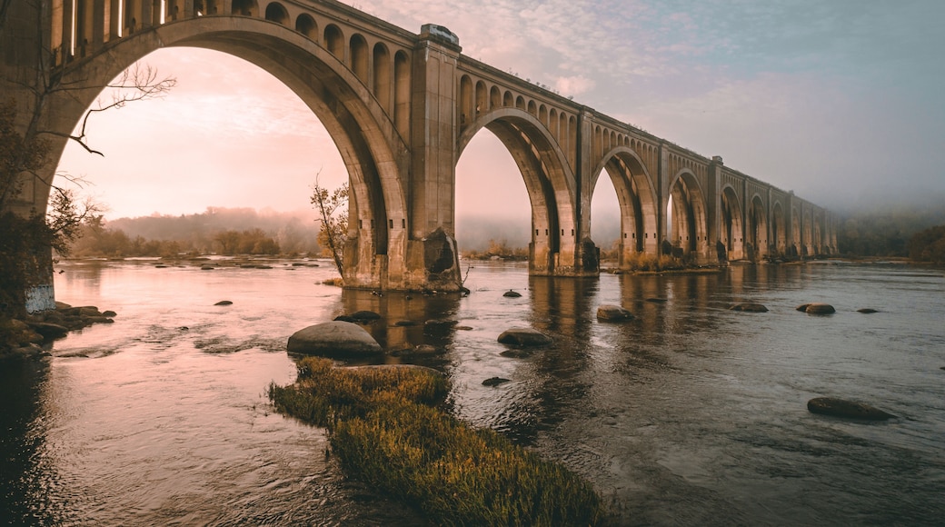 Foggy Sunrise Over the James River in Richmond, Virginia