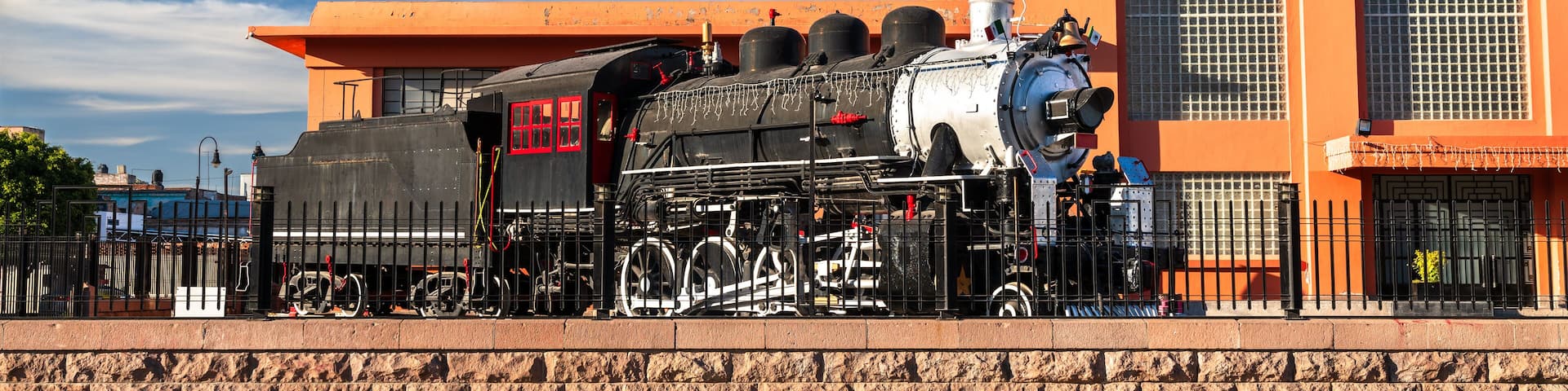 Steam locomotive at the Railway Museum in San Luis Potosi, Mexico