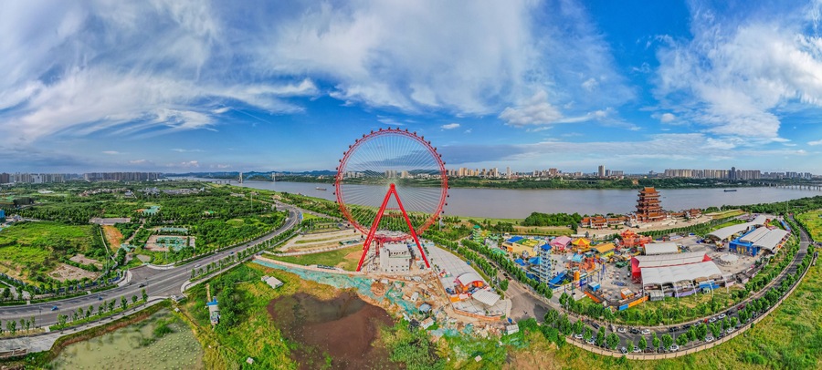 Aerial panorama of Xiangtan city, China