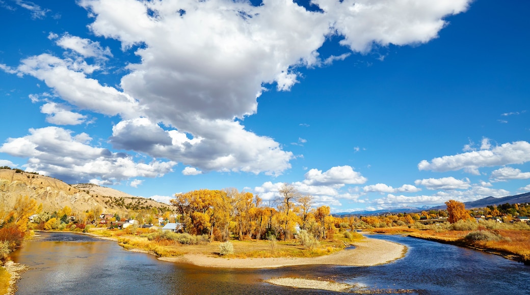 Beautiful autumn landscape with Eagle River, Colorado, USA.