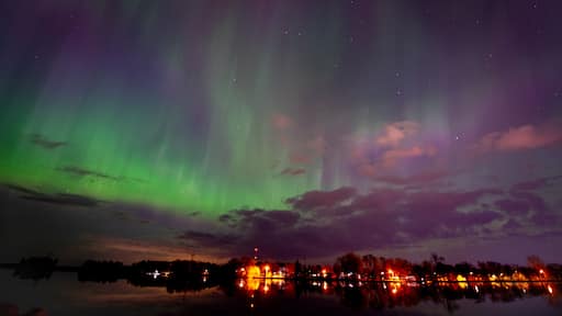 Northern Lights Over the Wisconsin River in Stevens Point April 2023