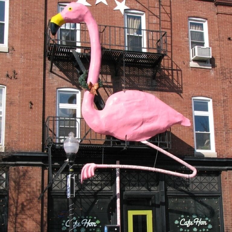 Giant Flamingo at Cafe Hon