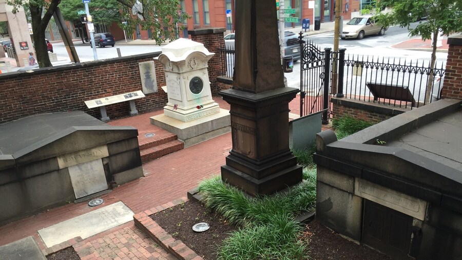 The grave site of Edgar Alan Poe rests in Westminster alongside a who's who of Baltimore. The wrought iron carriage gates