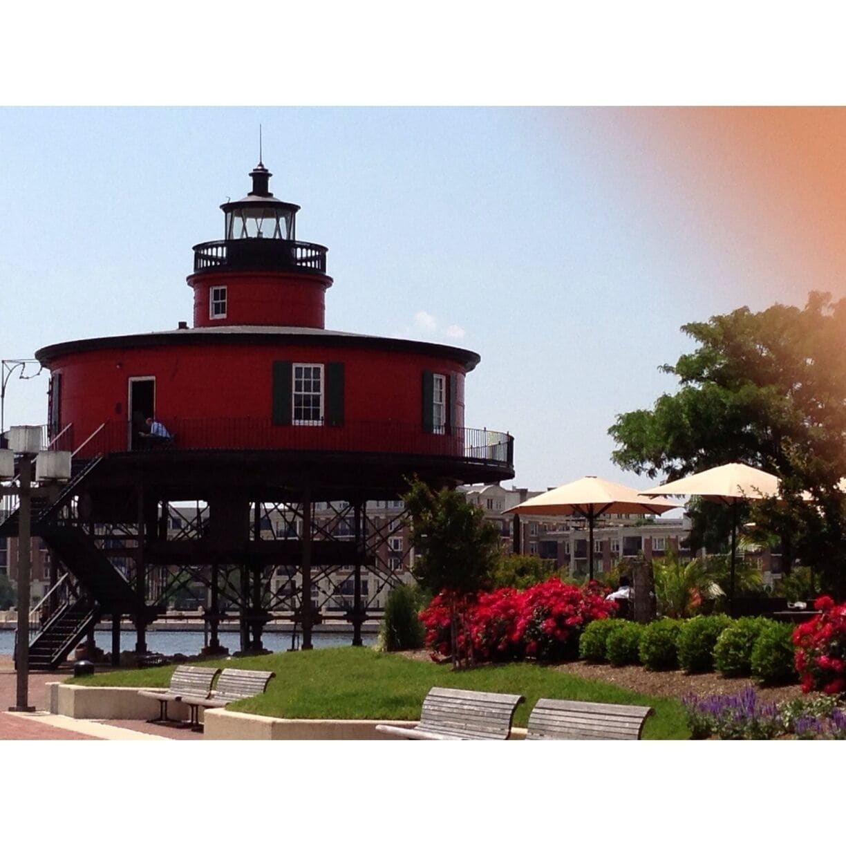 Historic Seven Foot Knoll Lighthouse built in 1855 and made of cast iron!
