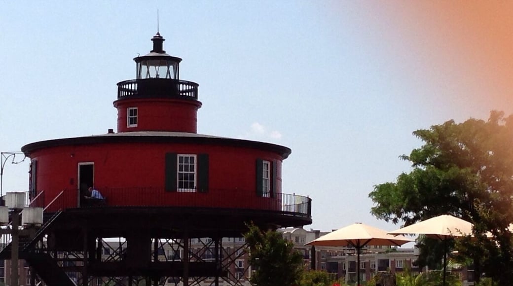 Historic Seven Foot Knoll Lighthouse built in 1855 and made of cast iron!