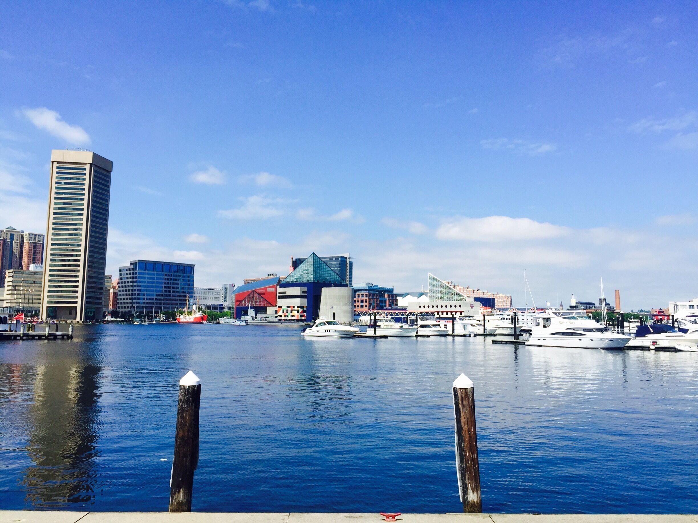 Beautiful day on the Harbor in Baltimore Maryland.