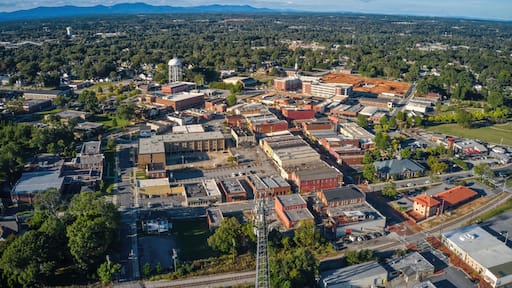 Aerial View of Downtown Greer, South Carolina