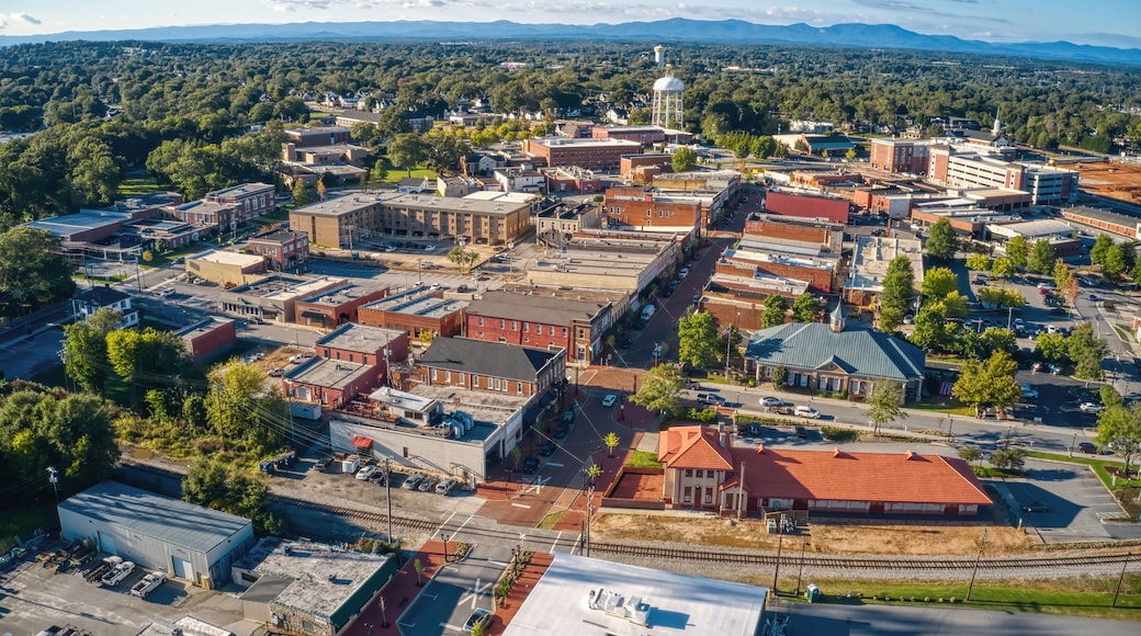 Aerial View of Downtown Greer, South Carolina