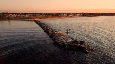 New Buffalo Big rocky pier
