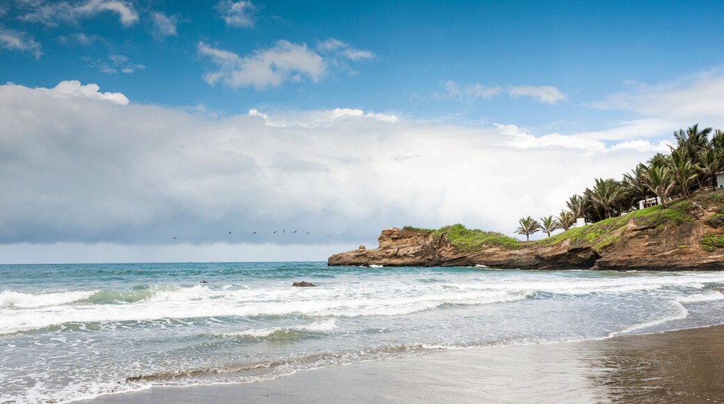 Small charming fishing village of Mompiche, Ecuadorian Pacific coastline
