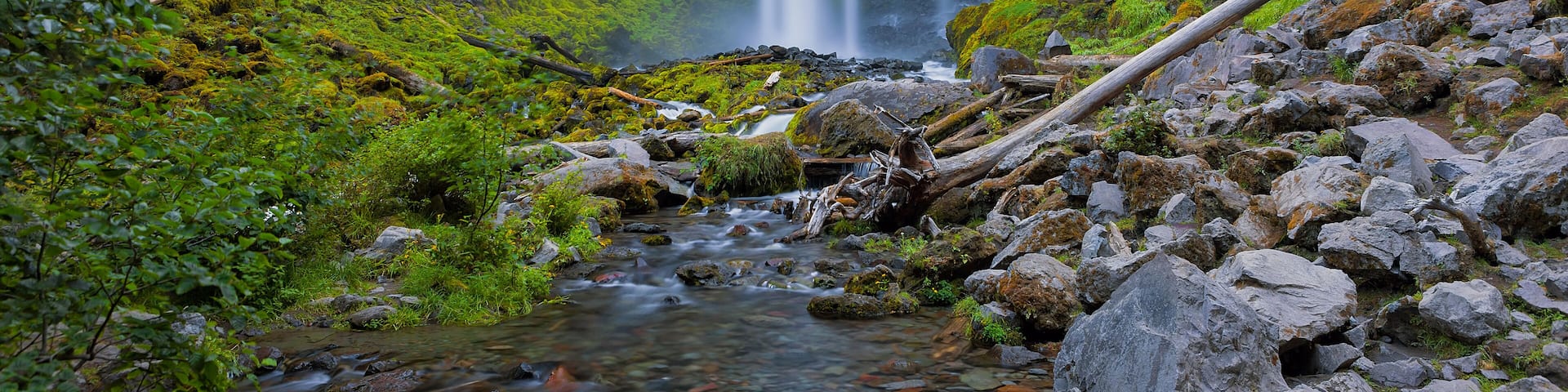 Tamanawas Falls along Cold Spring Creek in Oregon Closeup