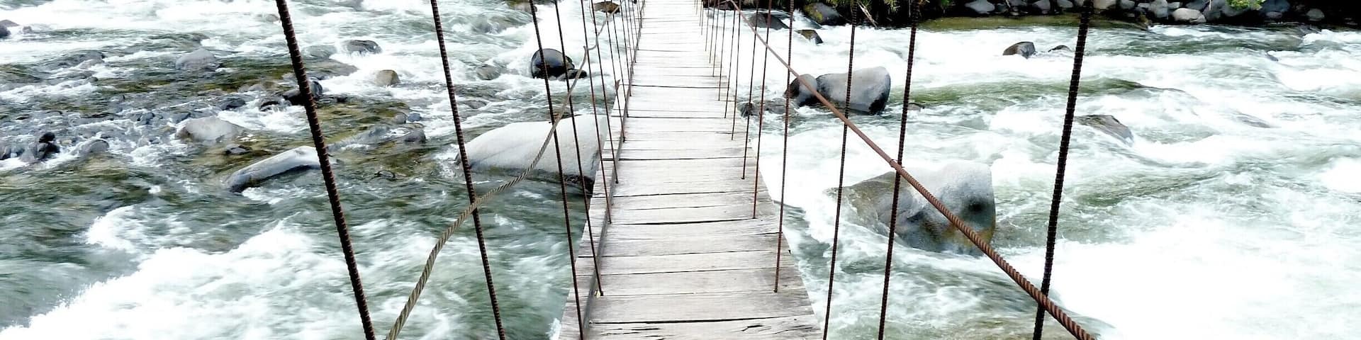 Bridge across the Intag River in Ecuador. I was staying at a small lodge near this and I crossed the river here to follow a trail into the jungle.