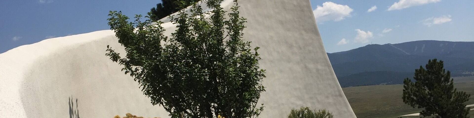 This beautiful tribute to Vietnam War soldiers overlooks the village of Eagle Nest on Angel's Hill