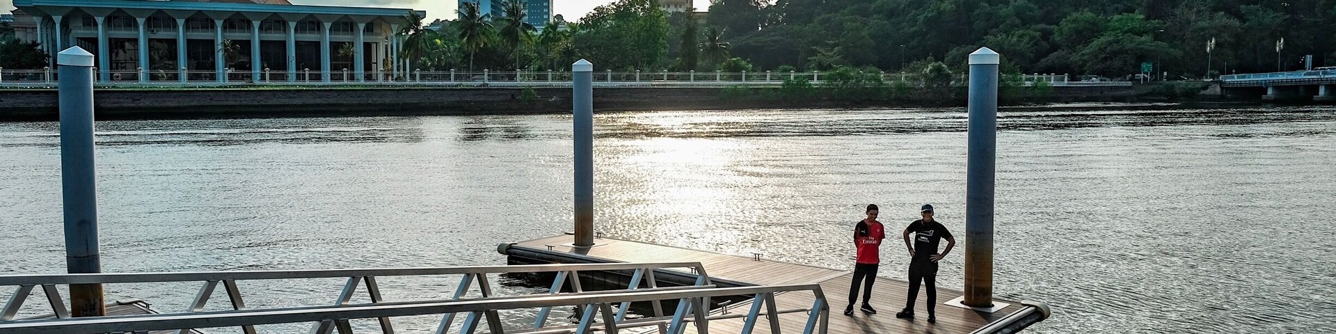 Waterfront side of the Eco Corridor park in Bandar Seri Begawan. That building is Brunei’s Court of Law building. #brunei #bandarseribegawan