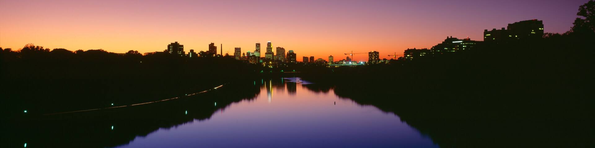 Mississippi River, Minneapolis, Sunset, Minnesota