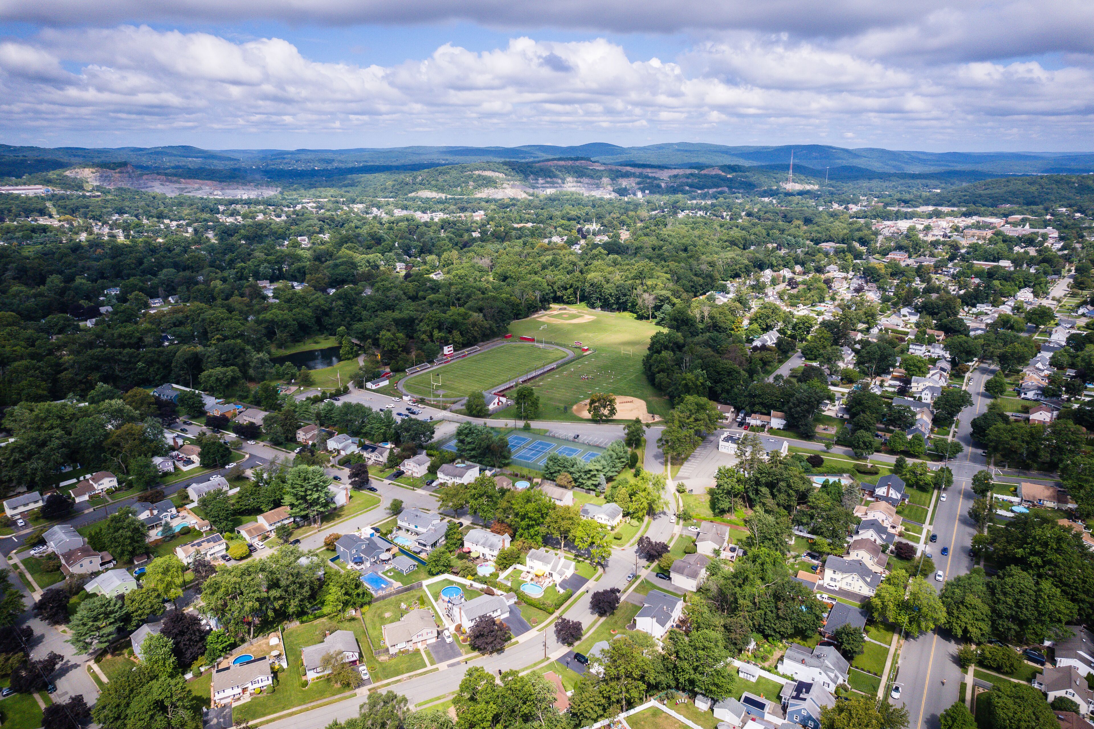 Aerial Landscape of Pompton Lakes New Jersey 