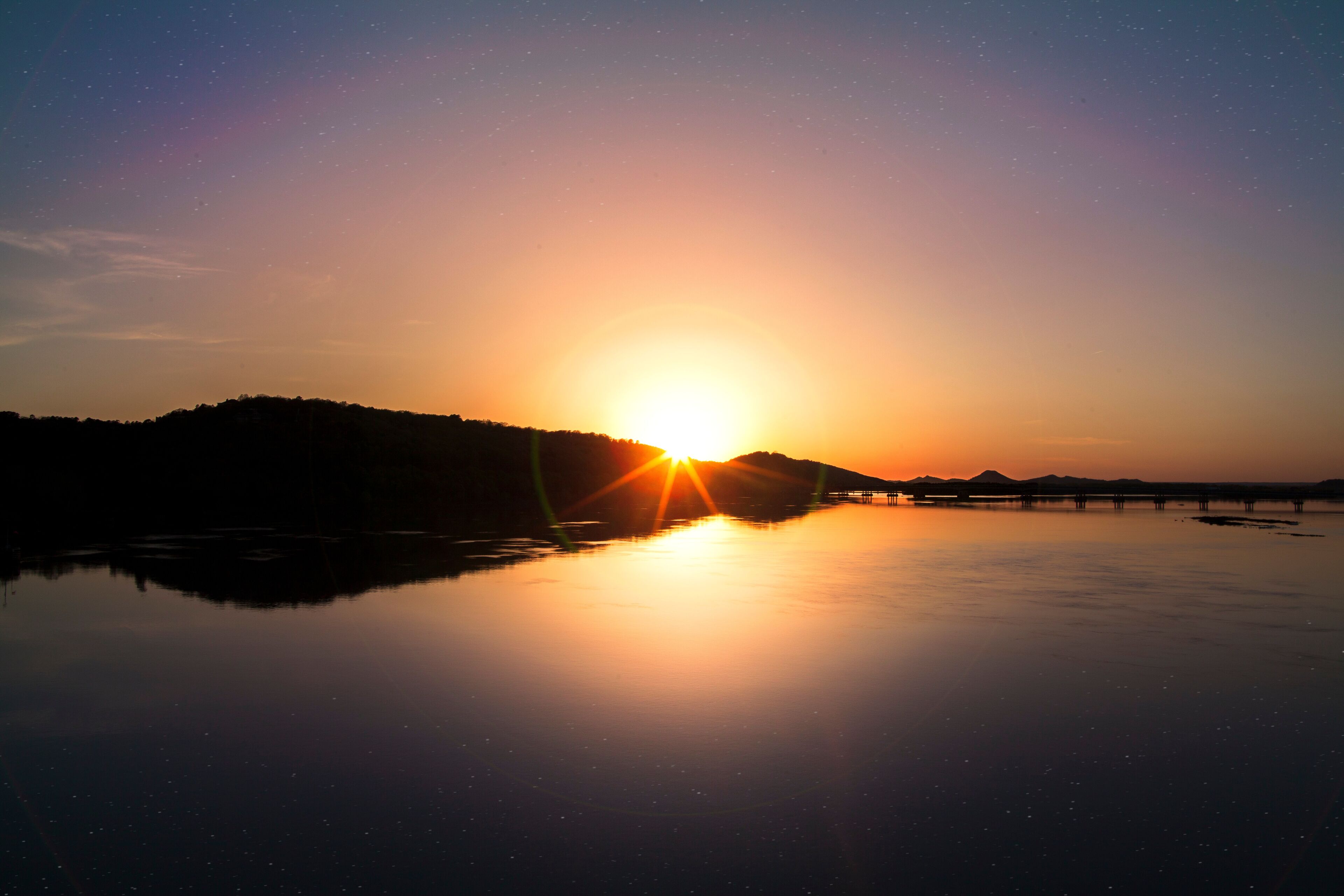 Sunset W Stars on the Arkansas River
