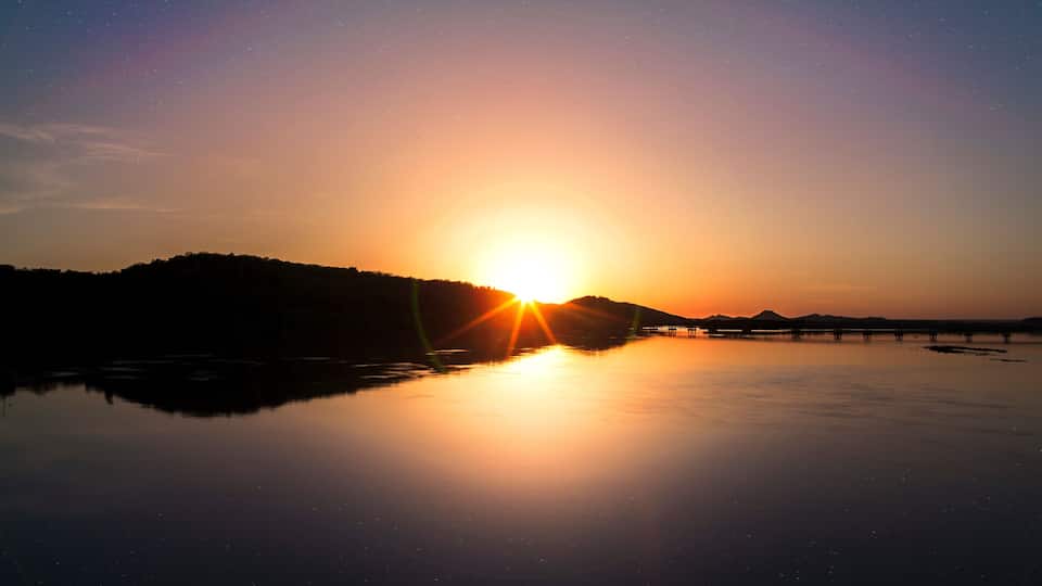 Sunset W Stars on the Arkansas River