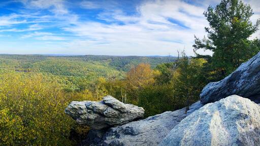 Panoramic Autumn Overlook at Chimney Rocks Michaux State Forest Appalachian Trail Near Waynesboro Pennsylvania