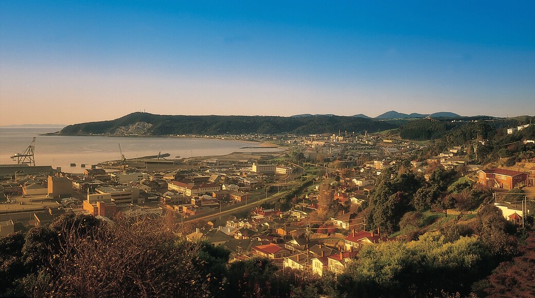 Burnie featuring night scenes and a coastal town