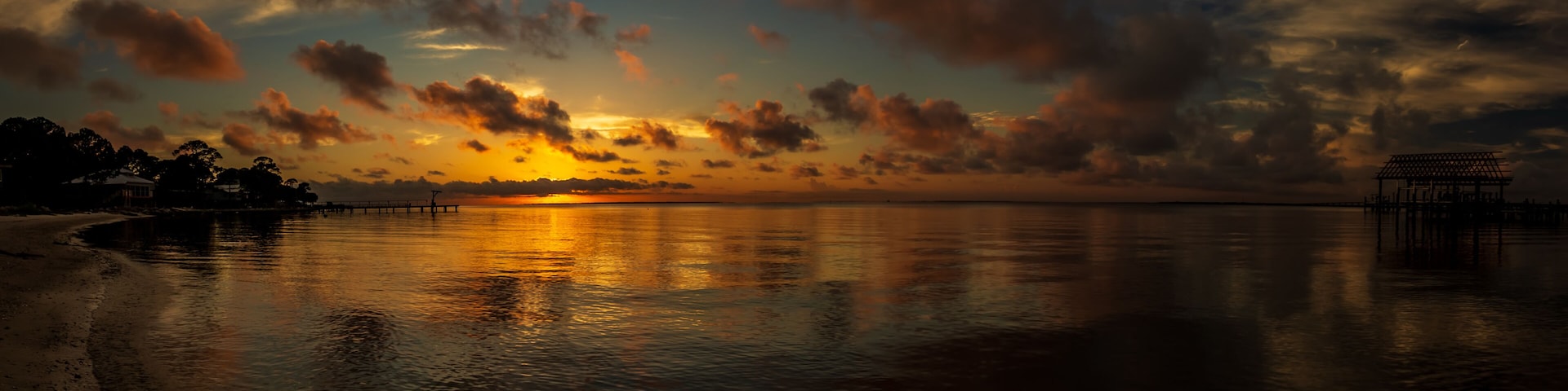 Apalachicola Bay Sunset Pano