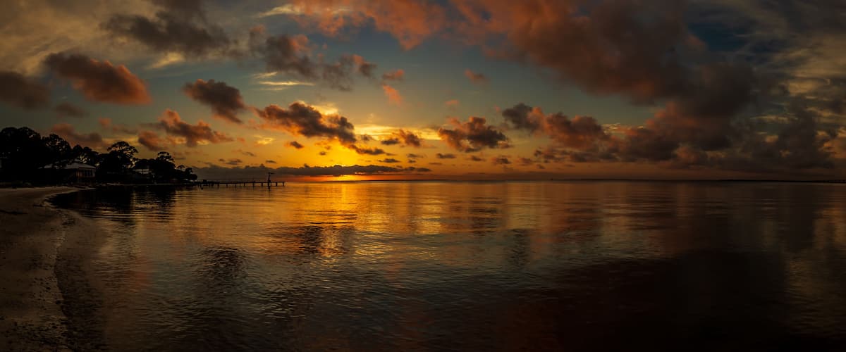 Apalachicola Bay Sunset Pano