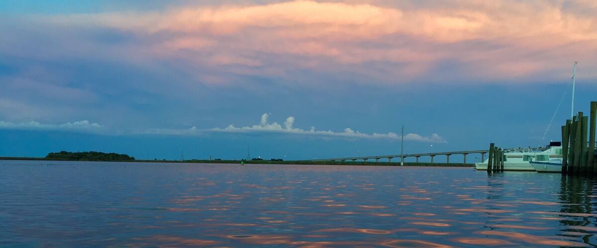 Reflection of the sunset on the Apalachicola River.