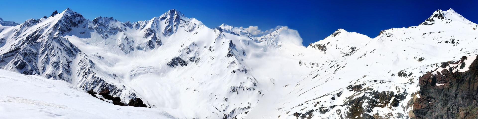 Beautiful view of mountains in the Elbrus area.
