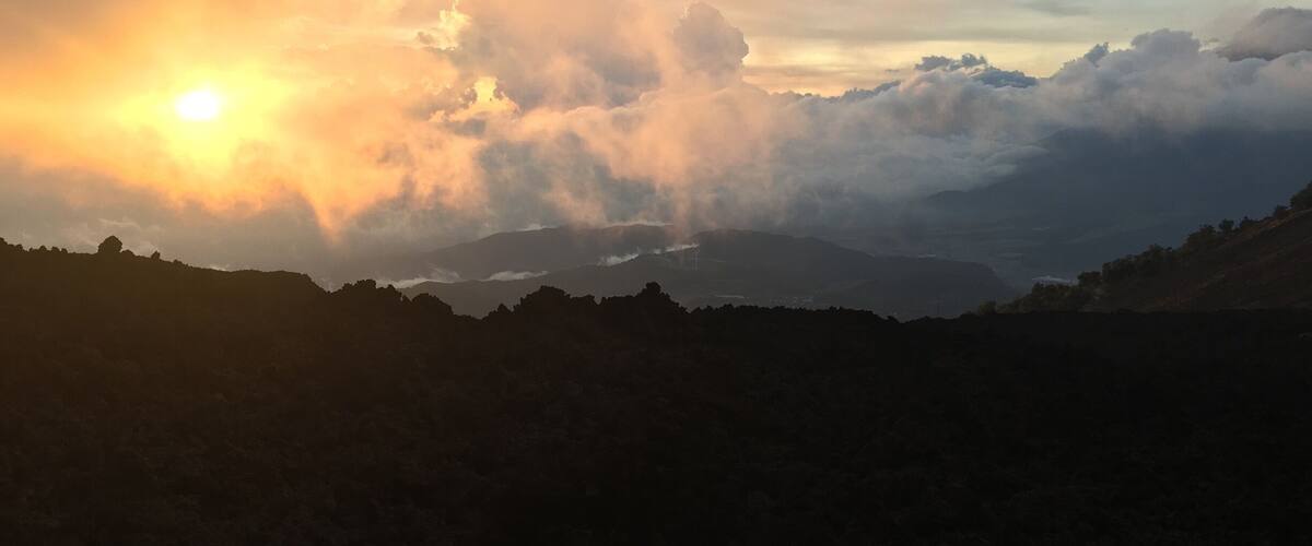 Sunset from the side of the volcano Pacaya.