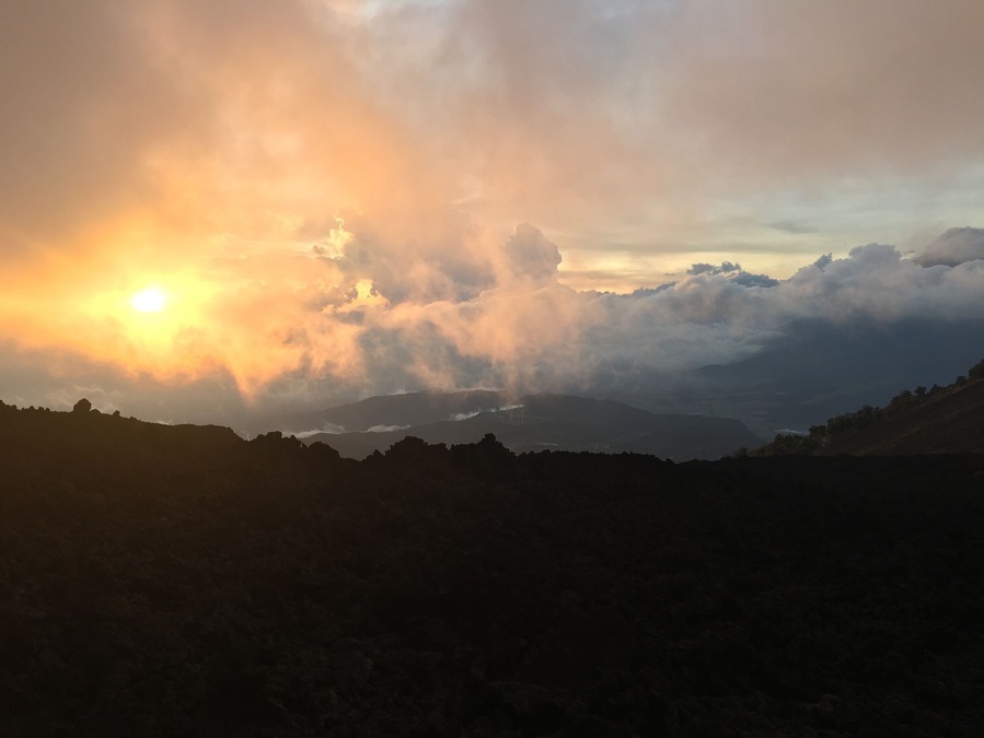 Sunset from the side of the volcano Pacaya.