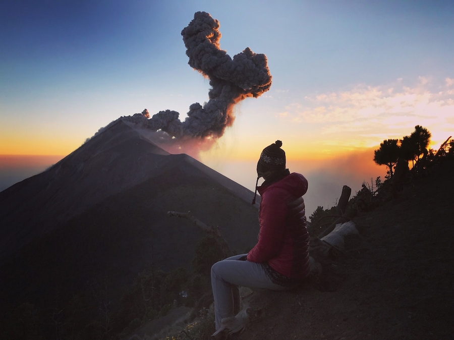 Volcan Acatenango. Seeing (and hearing!) this beast erupt was one of the most amazing things I’ve been in my life. Out of this world! At night, or with big eruptions, you can see the lava spewing out as well!