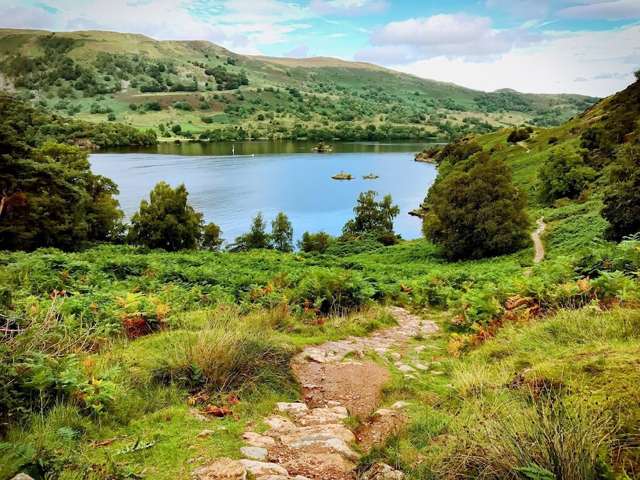 The Ullswater Way. The path from Glenridding to Howtown has been described as one of the most beautiful and rewarding walks in the Lakes.
